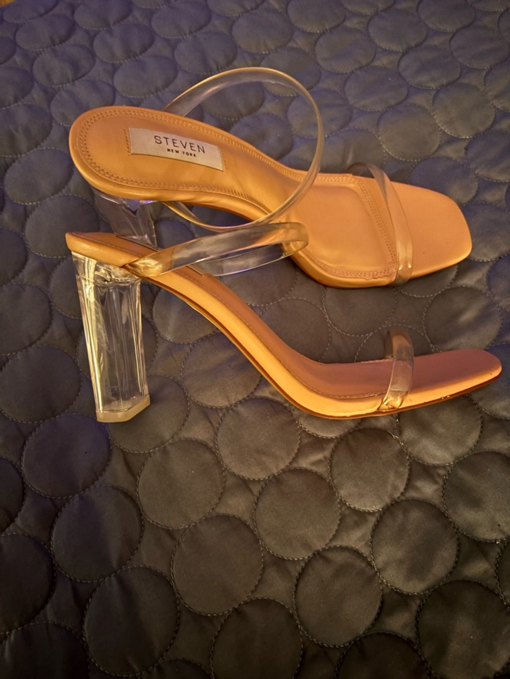 Steve Madden Clear Strap Tan Sandals - Picture 3 of 5